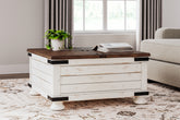 Bay Furniture Gallery - Ashley Furniture - Wystfield Coffee Table - Cocktail Table with Storage / White/Brown - T459-20